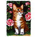 Knüpfteppich "Katze im Garten", 50 x 74,5 cm