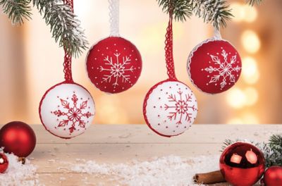 Kit broderie boules de Noël, flocons  acheter en ligne sur buttinette - loisirs  créatifs
