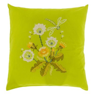 Housse de coussin à broder "pissenlit"