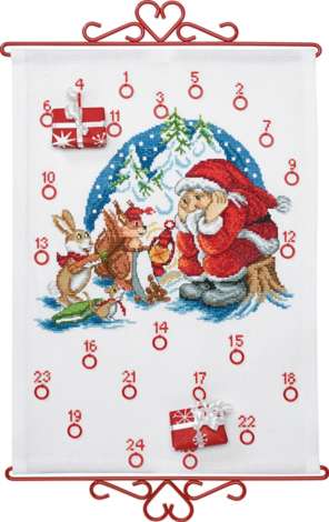 Calendrier de l'avent de Noël avec 24 animaux Cross Stitch Pattern