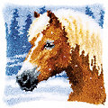 Knüpfkissen "Pferd Winter"