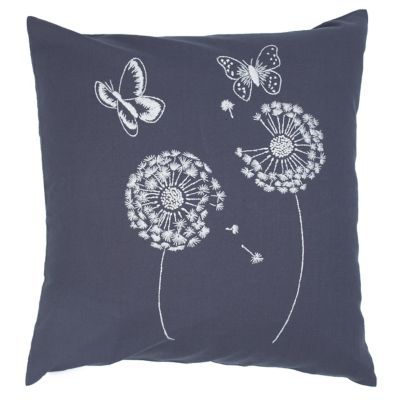 Housse de coussin « pissenlits et papillons »