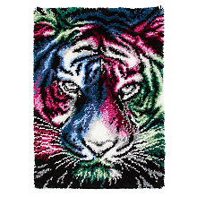 Knüpfteppich 'Tiger Pop Art', 55 x 80 cm