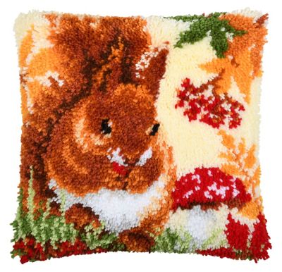 Kit Point Noué Coussin Hérisson Mignon 43x43cm - Crochet De Verrouillage DIY Avec Laine Et Instructions