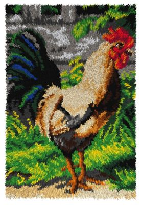 Knüpfteppich 'Hahn', 50 x 74,5 cm