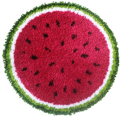 Knüpfteppich 'Melonen-Scheibe', Ø 50 cm