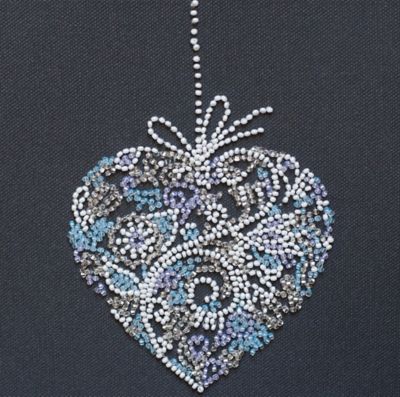 Kit broderie perle 'coeur', 15 x 15 cm