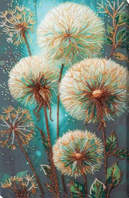 Perlen-Stickbild 'Pusteblumen', 21 x 34 cm
