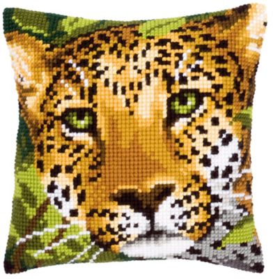 Kreuzstichkissen 'Leopard'