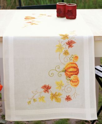 Chemin de table 'citrouille et motif décoratif'