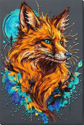 Parel-borduursel 'Vos', 22 x 33 cm