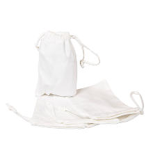 Sachets en coton, blanc, 10 x 15 cm