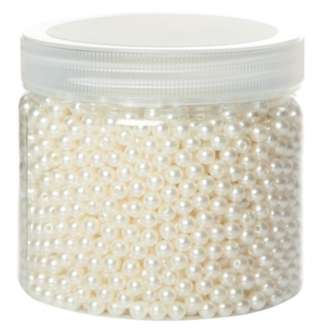 100 Perlen perlmutt weiß Hochzeit Wachsperlen 6mm Perle mit Loch Deko 