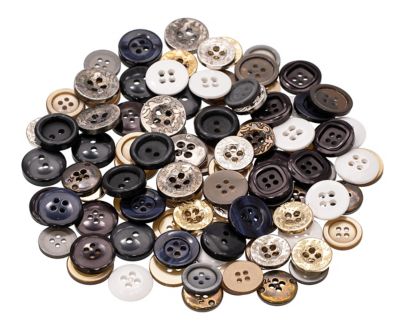 Boutons pour pantalons et jeans, en plastique et métal, Ø 13 - 18