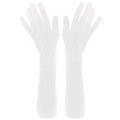 Satin-Handschuhe, weiß, 55 cm