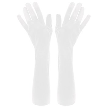 Satin-Handschuhe, weiss, 55 cm