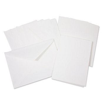 Cartes doubles et enveloppes, blanc, A5, 5 pièces
