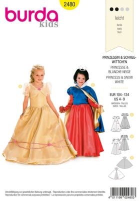 Patron Burda Carnaval 2352 - Déguisement Robe princesse et Sirène enfant#