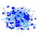 Facettierte Glasperlen, Blautöne, 4&ndash;8 mm Ø, 50 g