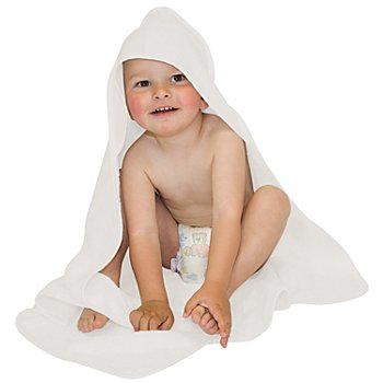 buttinette Sortie de bain pour enfants, avec capuche à broder, blanc, 80 x 80 cm
