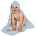 buttinette Sortie de bain pour enfants, avec capuche à broder, bleu clair, 80 x 80 cm
