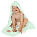 buttinette Sortie de bain à capuche pour enfant, vert menthe, 80 x 80 cm