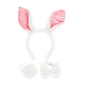 Tier-Set "Hase", weiss/rosa