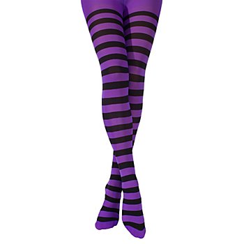 Collants à rayures, violet/noir