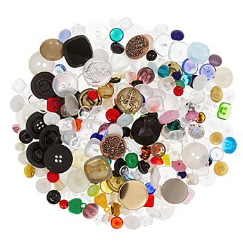 Boutons décoratifs, 7 - 25 mm Ø, contenu : 250 g = env. 250 pièces