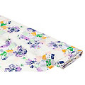 Tissu pour blouses "fleurs" avec motifs semi-transparents, creme/multicolore