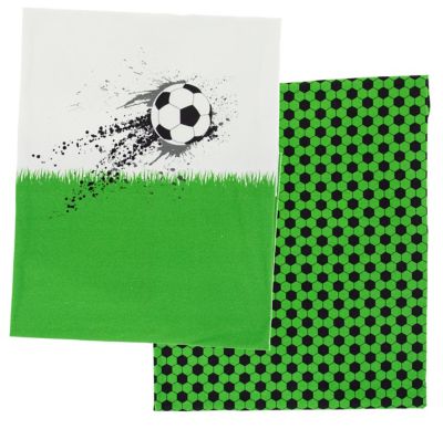 Coupon de tissu jersey de coton bio "football" avec élasthanne