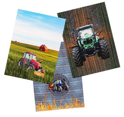 Tissu panel jersey en coton à impression numérique "tracteur", multicolore
