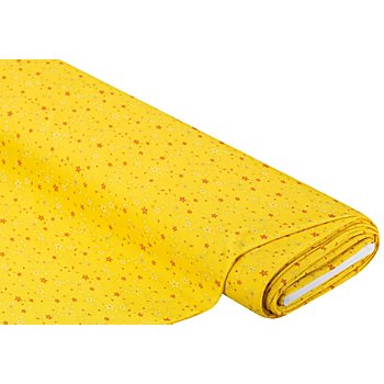 Tissu jersey côtelé 'fleurs', jaune/rouge