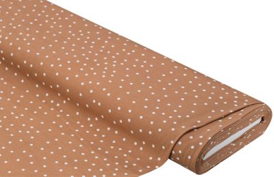 Baumwolljersey "Punkte" | camel/weiß | 5 mm Ø | Bastelbedarf | buttinette