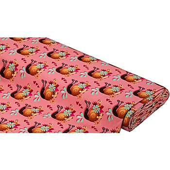 Bio-Baumwolljersey 'Kidswear – Sally the Snail' by Hamburger Liebe, rosa-color