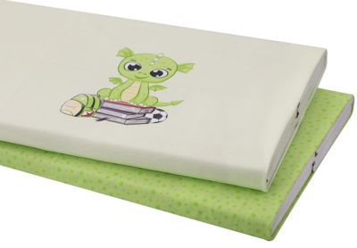 Panel jersey en coton "petit dragon", vert/multicolore