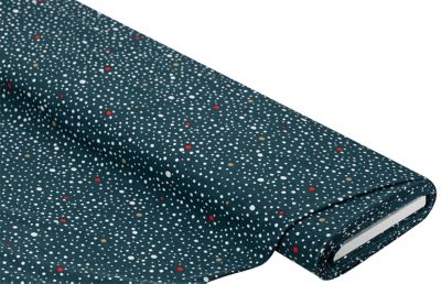 Baumwolljersey "Tüpfchen" mit Elasthan | blau-weiß | Bastelbedarf | buttinette