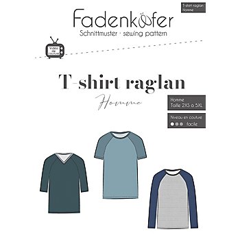 Fadenkäfer Patron 'T-shirt raglan' pour hommes