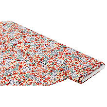 Tissu viscose pour blouses / javanaise 'fleurs', rouge/multicolore