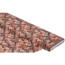 Tissu viscose pour blouses / javanaise 'fleurs', orange/multicolore