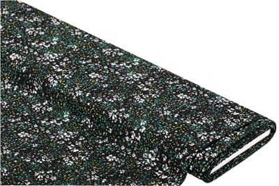 Tissu javanaise "petites fleurs", noir/multicolore