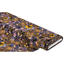 Tissu viscose pour blouses/twill 'fleurs', olive/multicolore