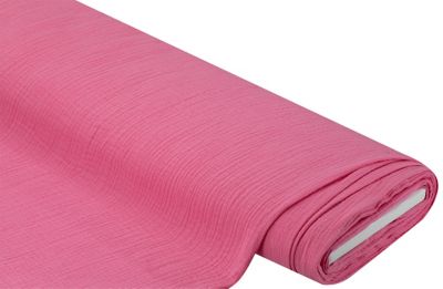 Tissu mousseline/double gaze, rose vif