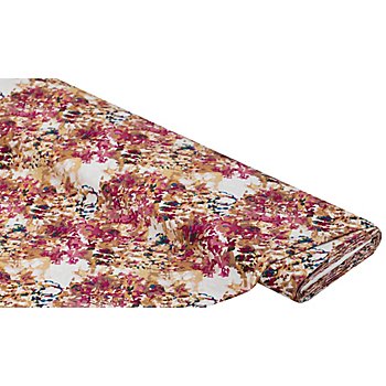 Tissu viscose pour blouses/javanaise 'abstrait', rose vif/multicolore