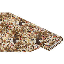 Tissu viscose pour blouses/javanaise 'motif abstrait', marron/multicolore