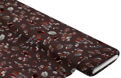 Tissu jersey en viscose "abstrait", marron/bordeaux