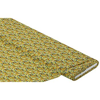 Tissu pour blouses / crêpe 'fleurs', jaune/multicolore