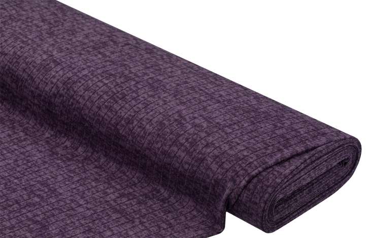 Strickstoff mit Rippen, lila-meliert