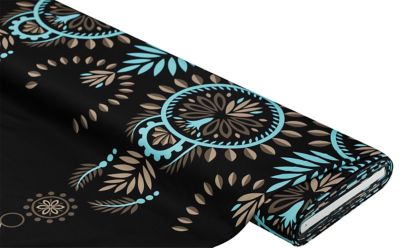 Albstoffe Jersey fonctionnel "Performance-"Leaf Circle", de la série Hamburger Liebe, noir/turquoise