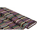 Tissu voile en coton-soie « plumes », noir/multicolore